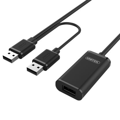 Picture of UNITEK 20m USB 2.0 Active Extension Cable. Built-in Extension