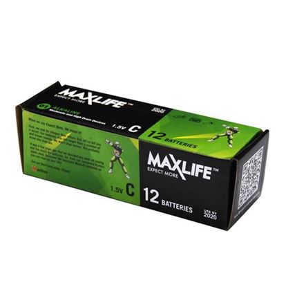 Picture of MAXLIFE C Alkaline Battery 12 Batteries Per  Pack