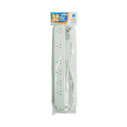 Picture of JACKSON 6-Way Powerboard Surge Protected with 2x double spaced