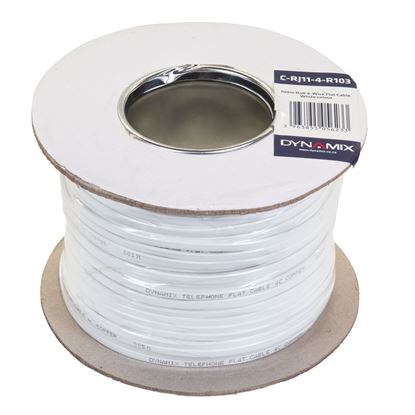 Picture of DYNAMIX 100m Roll 4-Wire Flat Cable, White colour