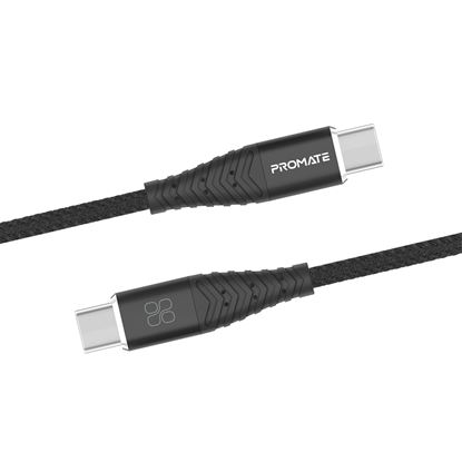 Picture of PROMATE 1m 60W USB-C to USB-C Fabric Braided Cable, Tangle Free,