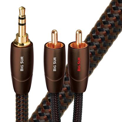 Picture of AUDIOQUEST Big Sur 1M 3.5mm to 2 RCA. Solid perf surface Copper