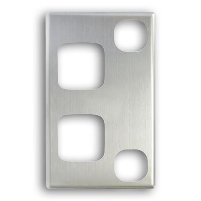 Picture of TRADESAVE Double 10A Vertical Power Point, Vertical, Silver Aluminium.