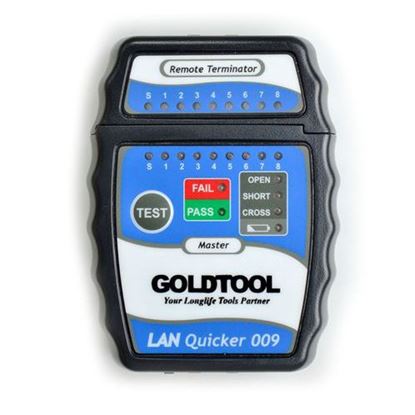 Picture of GOLDTOOL LAN Quick Tester. Test RJ45/UTP, RJ45 / STP Cabling.