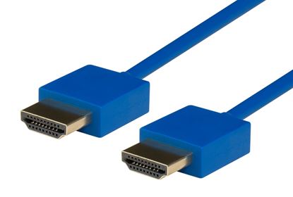 Picture of DYNAMIX 1.5M HDMI BLUE Nano High Speed With Ethernet Cable. Designed