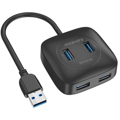 Picture of PROMATE 4-Port Portable Powered USB3.0 Hub with USB-A Connector.
