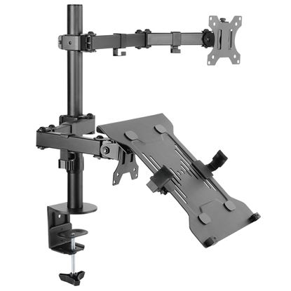 Picture of BRATECK Universal Adjustable Laptop & Monitor Holder Desk Stand.