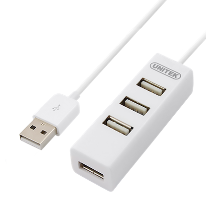 Picture of UNITEK USB-A 2.0 4-Port Hub. Plug & play. Backward compatible with