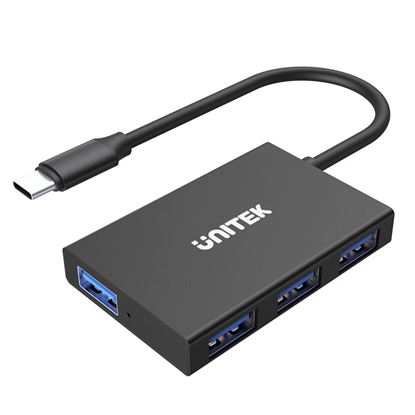 Picture of UNITEK 4-in-1 USB Mulit-Port Hub with USB-C Connector. Includes 4 x