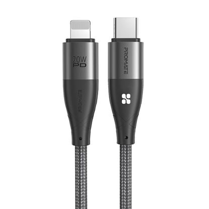 Picture of PROMATE 1.2m 20W PD USB-C to Lightning Nylon Braided Anti-Snap