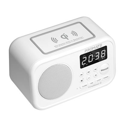 Picture of PROMATE Wireless Retro Speaker with Qi Wireless Charger & LED Alarm