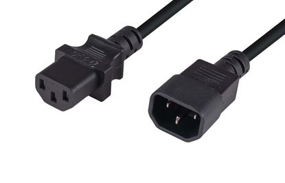 Picture of DYNAMIX 1M IEC Male to Female 10A SAA Approved Power Cord.