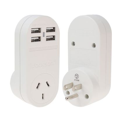 Picture of JACKSON Outbound USA Travel Adapter with 4x (3.1A) USB Ports.
