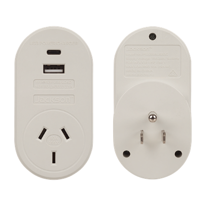 Picture of JACKSON Outbound Travel Adaptor with 1x USB-A and 1x USB-C (2.1A)
