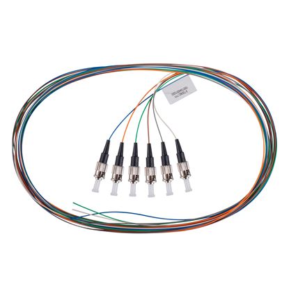 Picture of DYNAMIX 2M ST Pigtail OM3 6x Pack Colour Coded, 900um Multimode