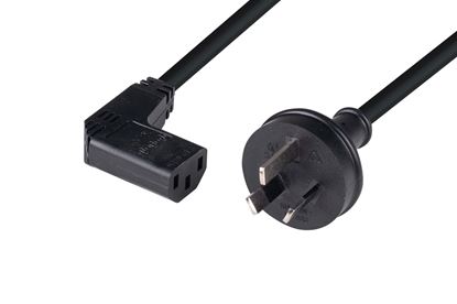 Picture of DYNAMIX 3M 3-Pin Plug to Right Angled IEC C13 Female Connector 10A