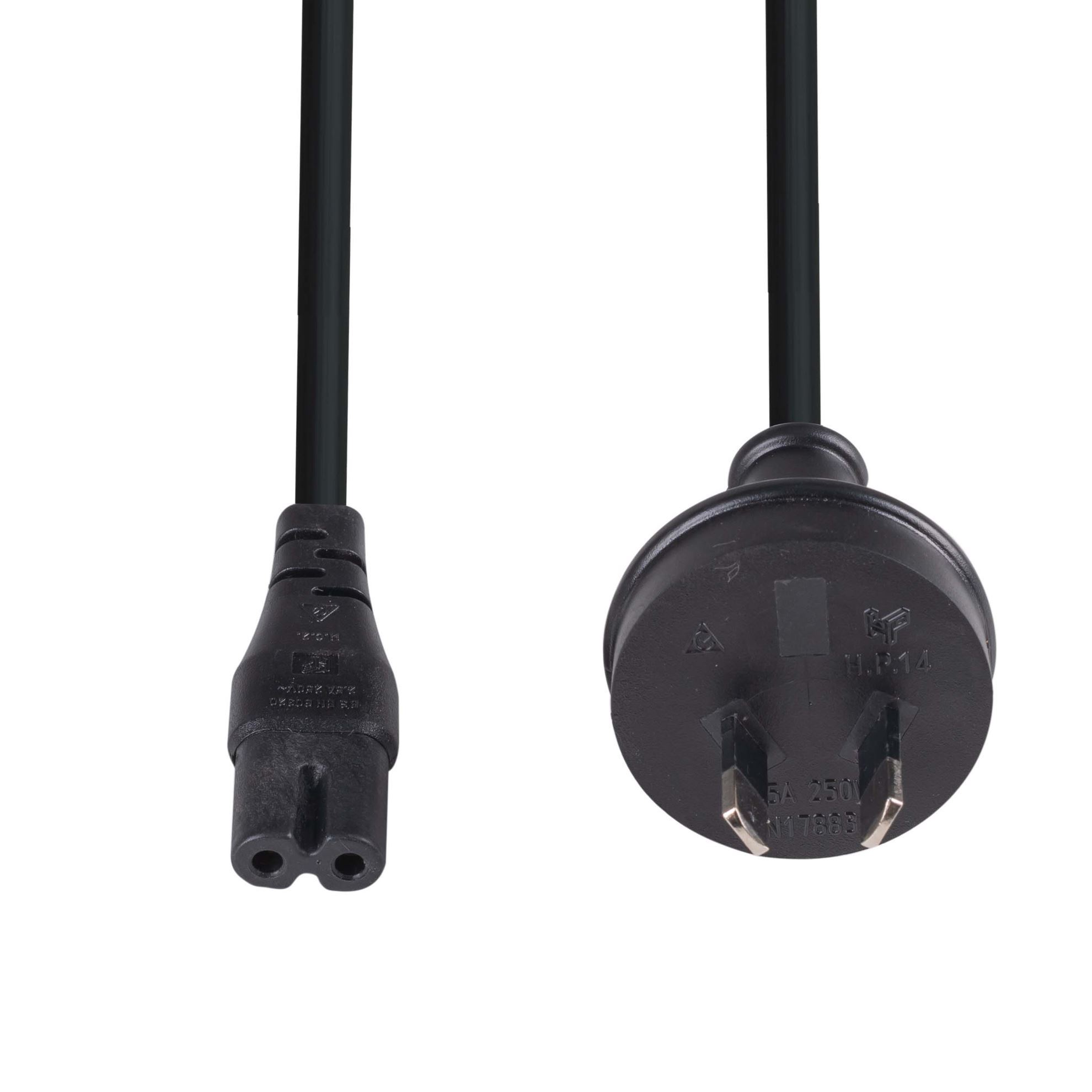 DYNAMIX 2M 2-Pin plug to C7 Figure 8 connector. 7.5A. SAA approved