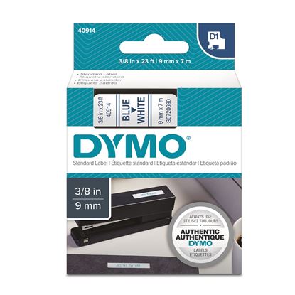 Picture of DYMO Genuine D1 Label Cassette Tape 9mm x 7M,  Blue on White