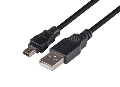 Picture of DYNAMIX 5m USB 2.0 Mini-B Male to USB-A Male Connectors.