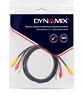 Picture of DYNAMIX 15m RCA Audio Video Cable, 3 to 3 RCA Plugs. Yellow RG59