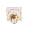 Picture of AMDEX White RCA to F Connector. Gold Plated