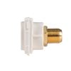 Picture of AMDEX White RCA to F Connector. Gold Plated