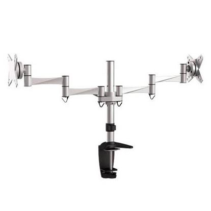 Picture of BRATECK 13"-27" Dual Monitor Desk Mount. Max Load: 8kg per Arm.
