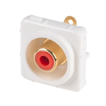 Picture of AMDEX Red RCA to Solder Connector. Gold Plated