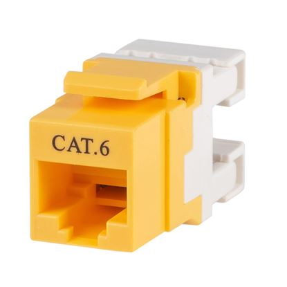 Picture of DYNAMIX Cat6 YELLOW Keystone RJ45 Jack for 110 Face Plate T568A/T568B