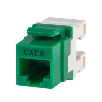 Picture of DYNAMIX Cat6 GREEN Keystone RJ45 Jack for 110 Face Plate T568A/T568B