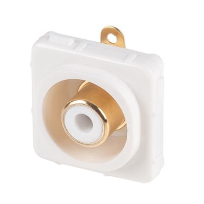 Picture of AMDEX White RCA to Solder Connector . Gold Plated