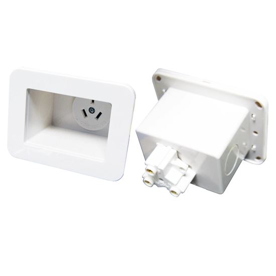 Picture of DYNAMIX Recessed Single Power Outlet. Cut out 76mm x 52mm min