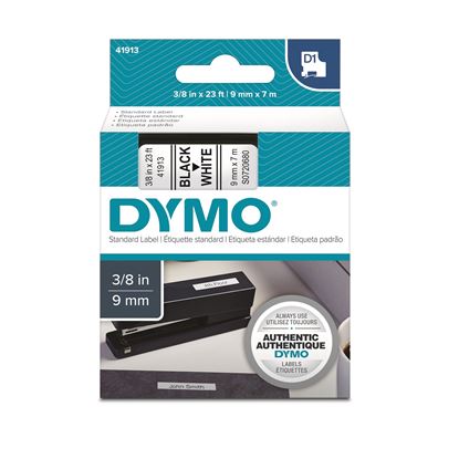Picture of DYMO Genuine D1 Label Cassette Tape 9mm x 7m BLACK ON WHITE