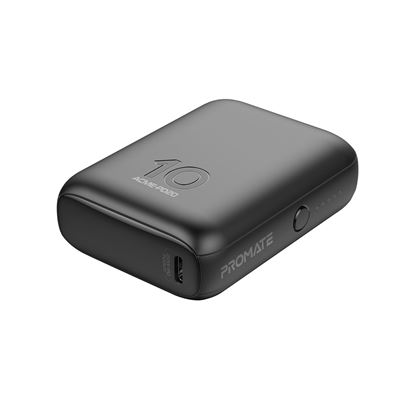 Picture of PROMATE 10000mAh Ultra-Mini Power Bank with USB-C Input. Simultaneous