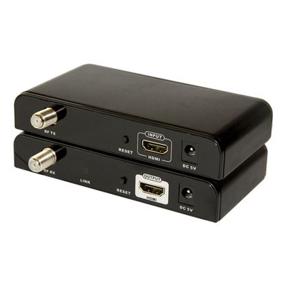 Picture of LENKENG HDMI Extender over Coaxial RG6 Cable Kit. Kit includes: 1x TX