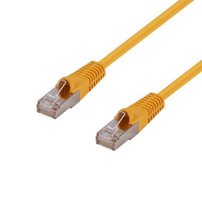 Picture of DYNAMIX 0.5m Cat6A S/FTP Yellow Slimline Shielded 10G Patch Lead.