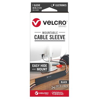 Picture of VELCRO Mountable Cable Sleeves. Mount Electrical Cords out of Sight