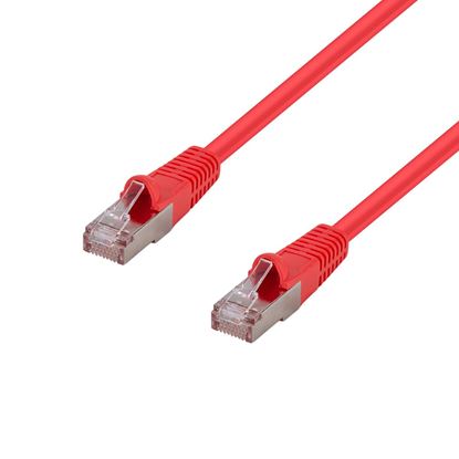 Picture of DYNAMIX 0.5m Cat6A S/FTP Red Slimline Shielded 10G Patch Lead.