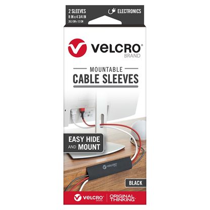 Picture of VELCRO Mountable Cable Sleeves. Mount Electrical Cords out of Sight