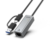 Picture of UNITEK USB to Gig Ethernet Adapter with 2-in-1 Connectors (USB-C &