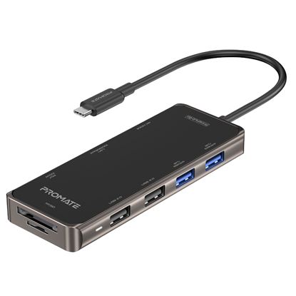 Picture of PROMATE 9-in-1 USB Multi-Port Hub with USB-C Connector. Includes 100W