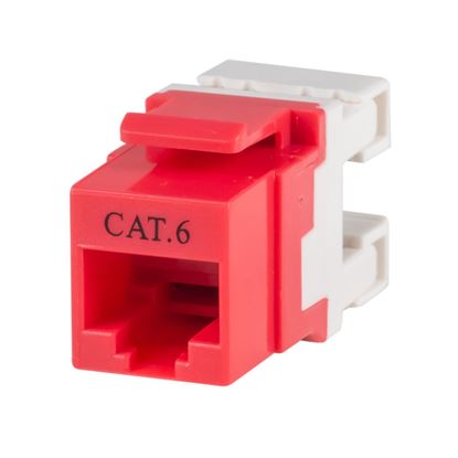 Picture of DYNAMIX Cat6 RED Keystone RJ45 Jack for 110 Face Plate T568A/T568B