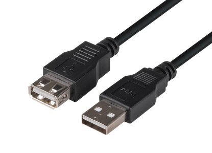 Picture of DYNAMIX 1m USB 2.0 Cable USB-A Male to USB-A Female Connectors.