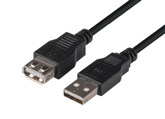 Picture of DYNAMIX 5m USB 2.0 Cable USB-A Male to USB-A Female Connectors.