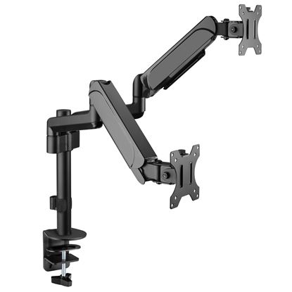 Picture of BRATECK 17"-32" Pole-Mounted Gas Spring Dual Monitor Desk Mount