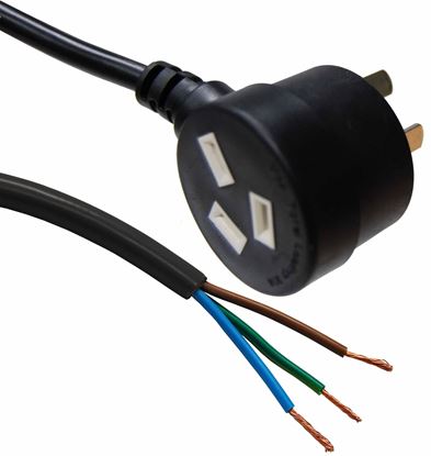 Picture of DYNAMIX 3M 3-Pin Tapon Plug to Bare End, 3 Core 1mm Cable, Black