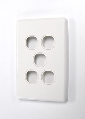 Picture of AMDEX Switch Plate ONLY. 5 Gang WPC Series Wall Face Full Cover