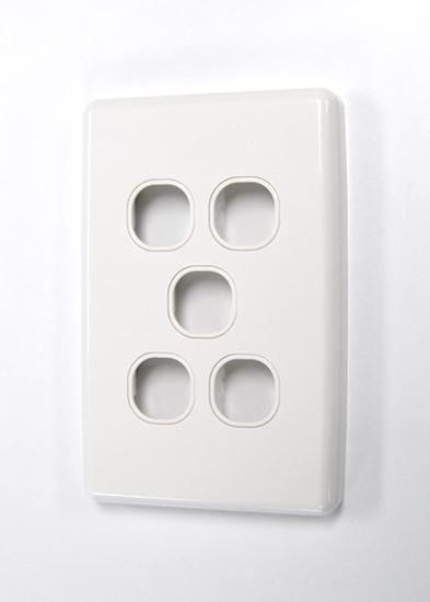 Picture of AMDEX Switch Plate ONLY. 5 Gang WPC Series Wall Face Full Cover