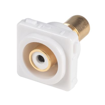 Picture of AMDEX White RCA to RCA Jack. Gold Plated