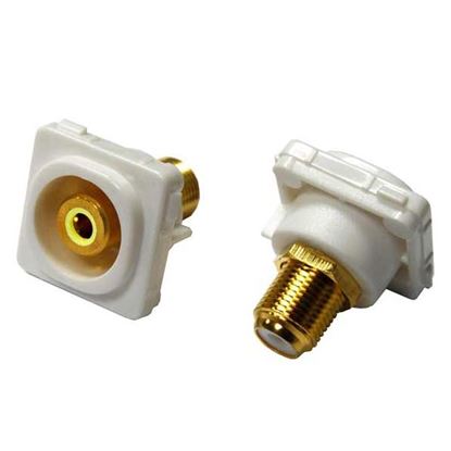 Picture of AMDEX Yellow RCA to RCA Jack. Gold Plated